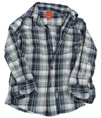 Bílo-černo-modrá kostkovaná košile S. Oliver