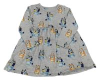 Světlešedé melírované bavlněné šaty s Bluey George
