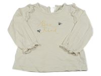 Smetanové triko s nápisem a včelkami Primark