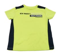 Neonově žluto-tmavomodré sportovní tričko s nápisem Ergeenomixx