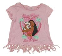 Světlerůžové tričko s Moanou Disney