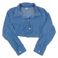 Modrá crop halenka Shein