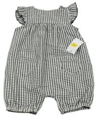 Nové - Černo-bílý kostkovaný kraťasový overal Nutmeg