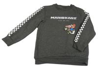 Šedá mikina se Super Mariem 