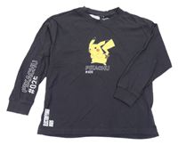 Antracitové pyžamové triko s Pikachu Zara