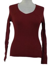 Dámský červený žebrovaný svetr Primark