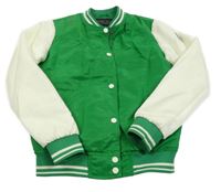 Zeleno-krémová šusťáková bomber bunda