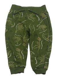 Khaki tepláky s kostrami dinosaurů Primark