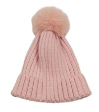 Světlerůžová třpytivá čepice s bambulí Primark