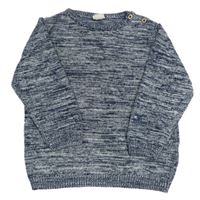 Tmavomodrý melírovaný svetr 