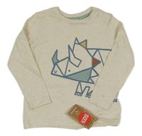 Nové - Béžové triko s dinosaurem Mothercare