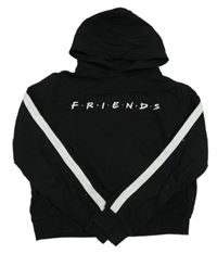 Černá crop mikina s kapucí - Přátelé