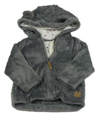 Šedá chlupatá propínací mikina s kapucí F&F