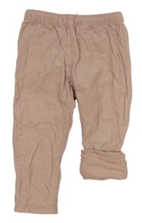 Pudrové manšestrové podšité kalhoty se zajíčkem H&M