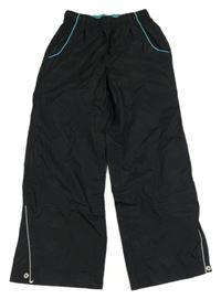 Černé šusťákové voděodolné kalhoty Crane