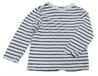 Bílo-tmavomodré pruhované triko F&F