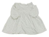 Bílé sametové šaty s hvězdičkami a volánky M&S