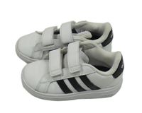 Bílé koženkové botasky s pruhy Adidas vel.24