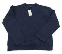 Nové - Tmavomodrý vzorovaný svetr River Island