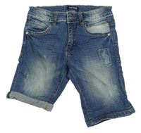 Modré riflové kraťasy s prošoupáním Blue Seven 