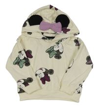 Smetanová mikina s Minnie a kapucí Disney