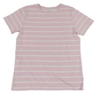 Světlerůžovo-bílé pruhované tričko Primark