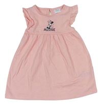 Růžové bavlněné šaty s Minnií Disney
