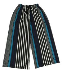 Barevné pruhované culottes kalhoty 