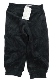 Antracitové sametové cuff kalhoty H&M