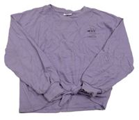 Lila žebrované mikinotriko s plameňáky zn. Besties 