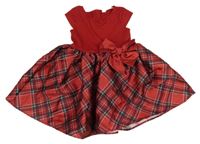 Červeno-kostkované šaty s mašlí H&M