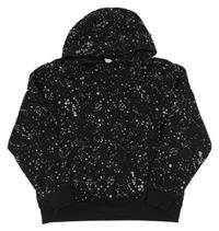 Černo-šedá vzorovaná mikina s klokankou a kapucí H&M
