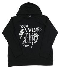 Černá mikina Harry Potter a kapucí