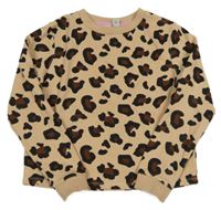 Béžovo-černo-hnědá vzorovaná crop mikina Tu