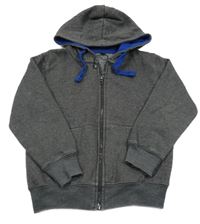 Šedá propínací mikina s kapucí 