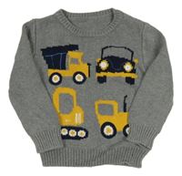 Šedý svetr s auty Nutmeg