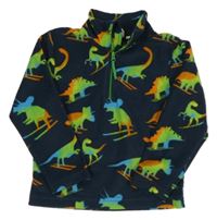 Tmavomodrá fleecová mikina s dinosaury Mountain Warehouse