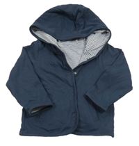 Tmavomodrá propínací oboustranná mikina s kapucí Tom Tailor