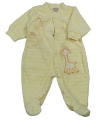 Žlutý sametový overal se žirafou 