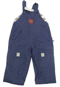 Nové - Tmavomodré plátěné laclové kalhoty Minemotion