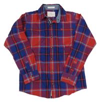 Tmavomodro-červená kostkovaná košile Jasper Conran