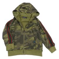 Khaki army propínací mikina s kapucí Next