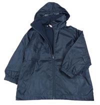 Tmavomodrá šusťáková jarní bunda s kapucí 