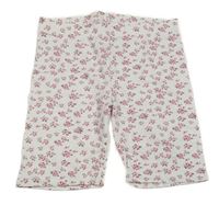 Bílé květinové legínové kraťasy Alive