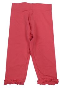 Růžové capri legíny s volánky Kids