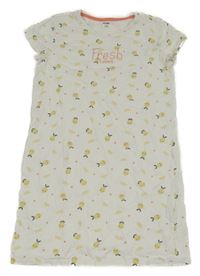 Bílá noční košile s citrony a nápisem Kiabi