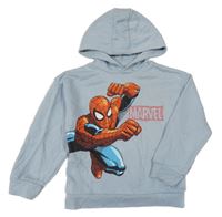 Světlemodrá mikina se Spider-manem a kapucí Marvel