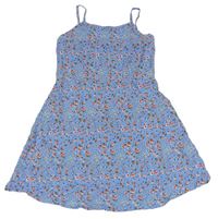 Modré letní šaty s kytičkami PRIMARK