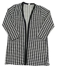 Černo-bílý vzorovaný cardigan SHEIN