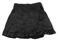 Černá koženková sukně s volánkem zn. ZEEMAN